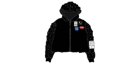 Rhinestone zip up